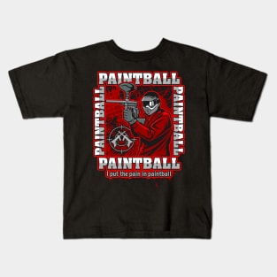 Paintball Player Red Team Kids T-Shirt